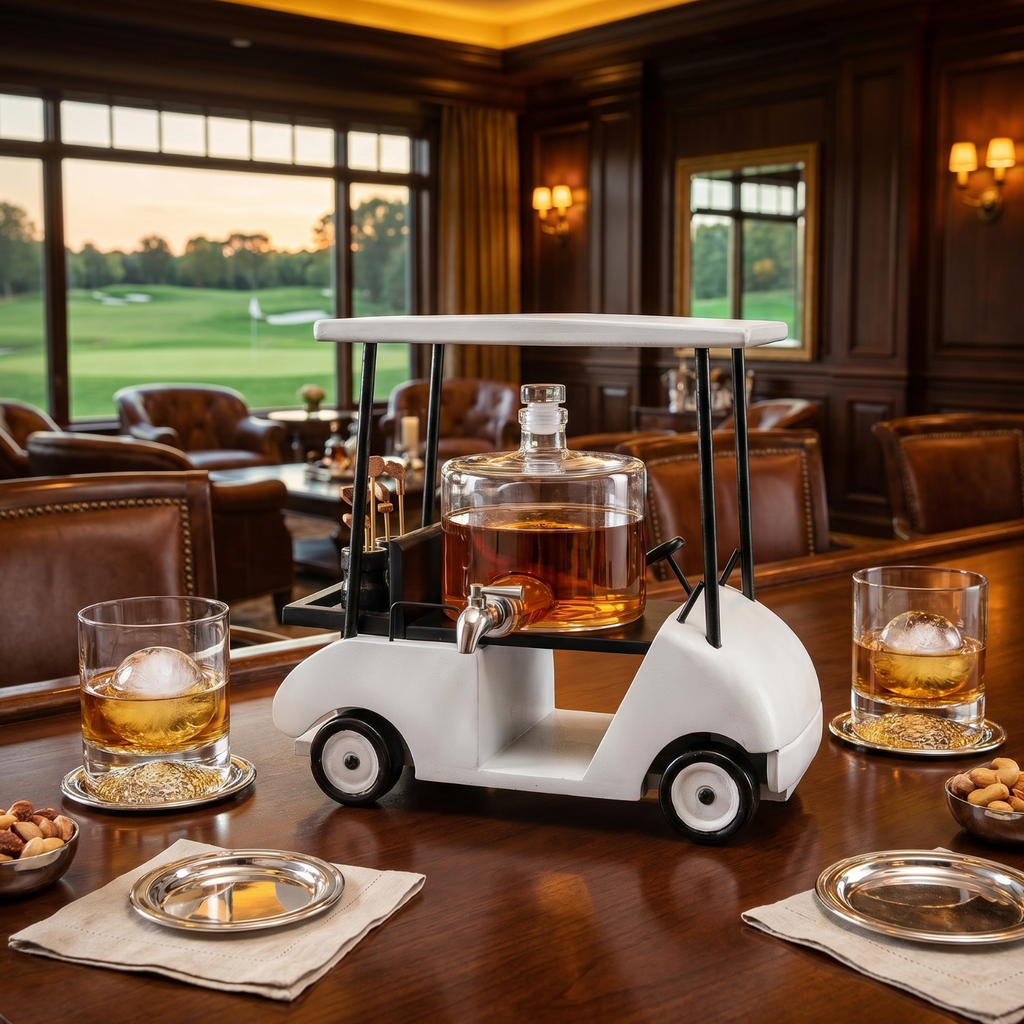 Golf Cart Whiskey Decanter & Ball Glasses