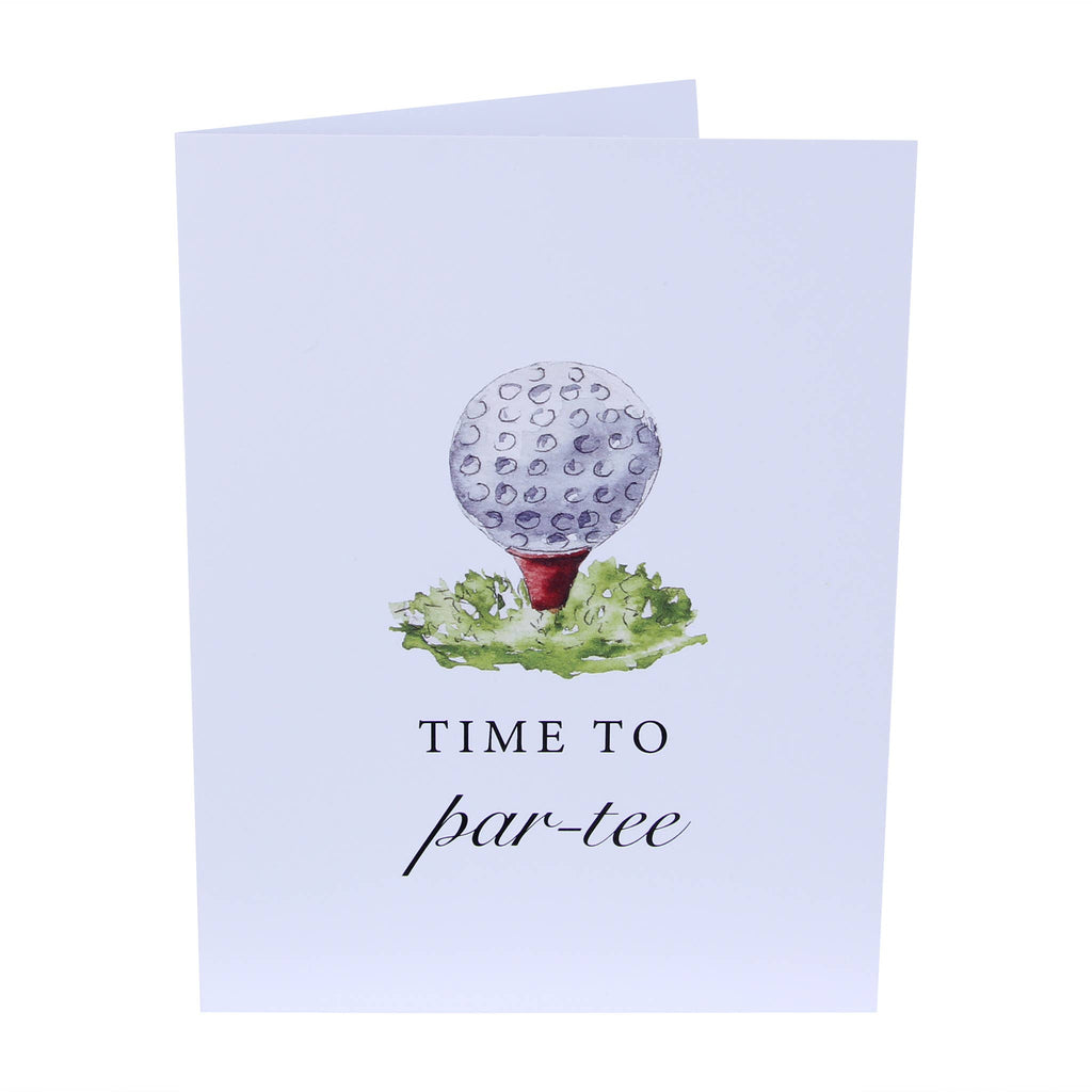 Time To Par-Tee Golfing Greeting Card Golf Celebration Card