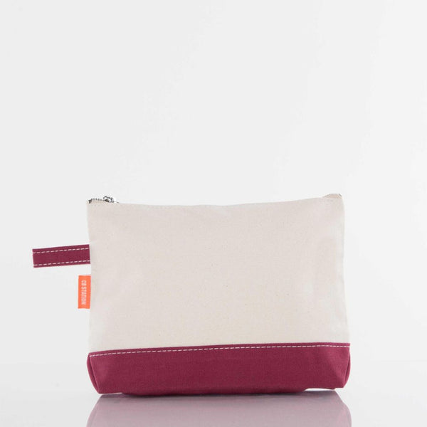 maroon makeup bag