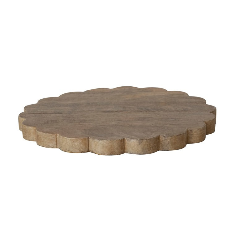 Mango Wood Scalloped Serving Board