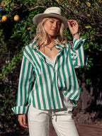 Striped Statement Button Shirt