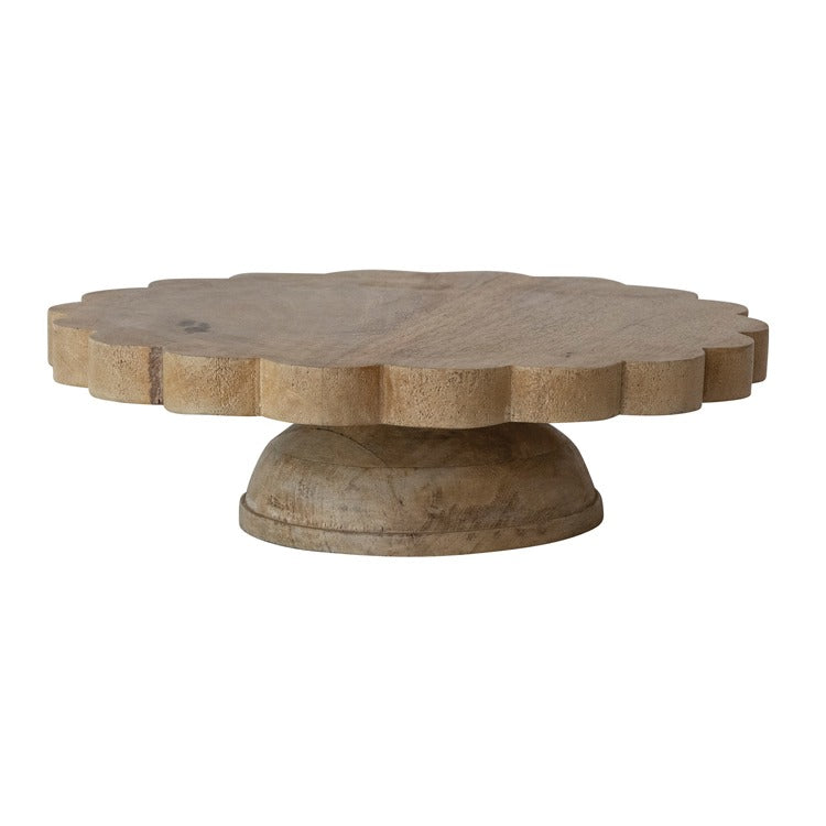 Mango Wood Scalloped Pedestal