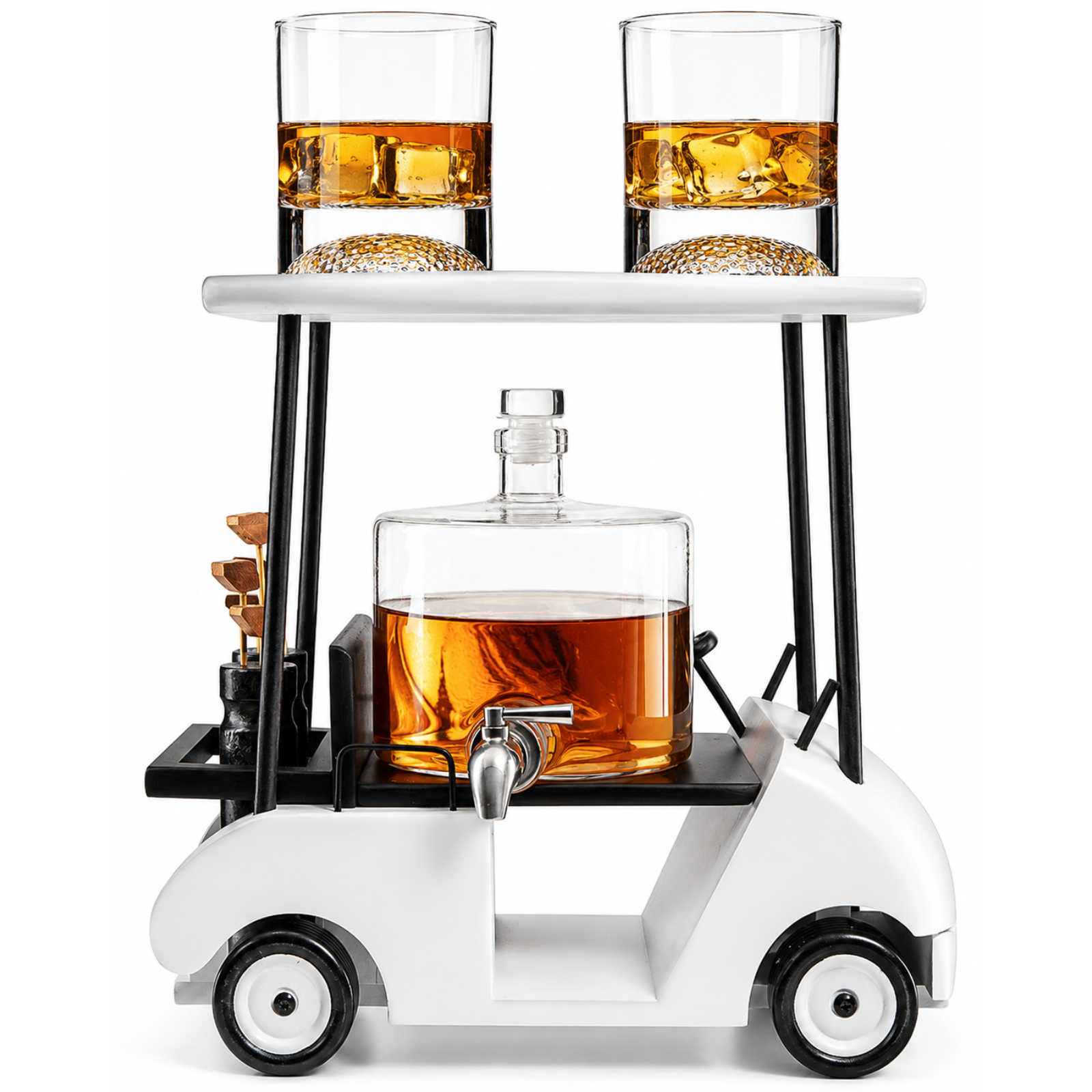 Golf Cart Whiskey Decanter & Ball Glasses