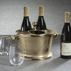 Raw Aluminum Three Bottle Wine Holder-Gold