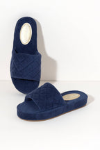 SOL POOL SLIDES, NAVY: Medium