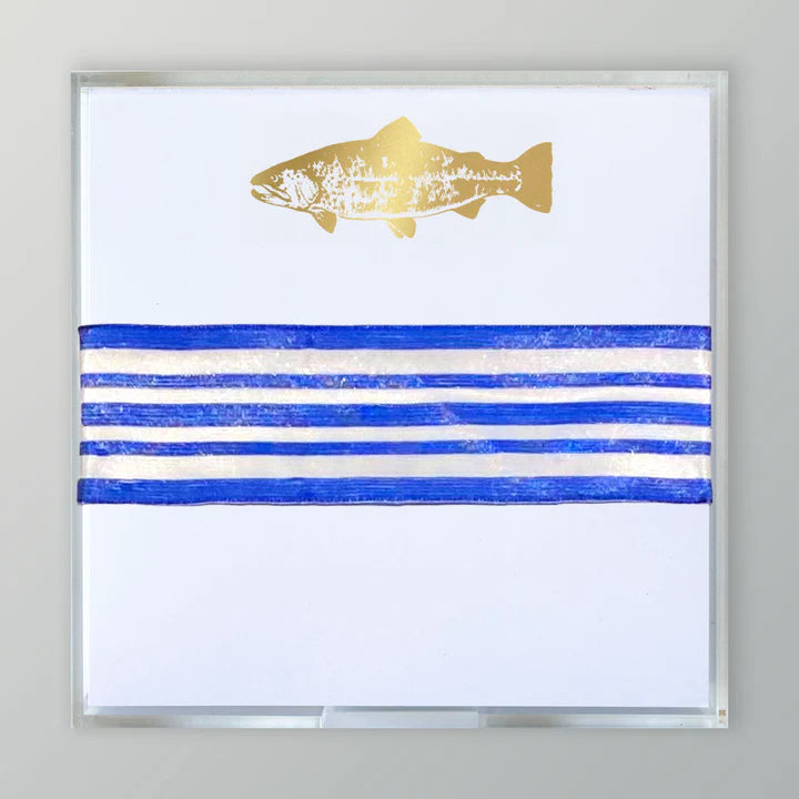 Small Square Gold Foil Fish