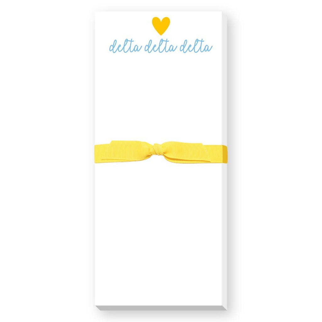 SORORITY GREEK HEART SKINNIE NOTEPAD: ALPHA DELTA PI