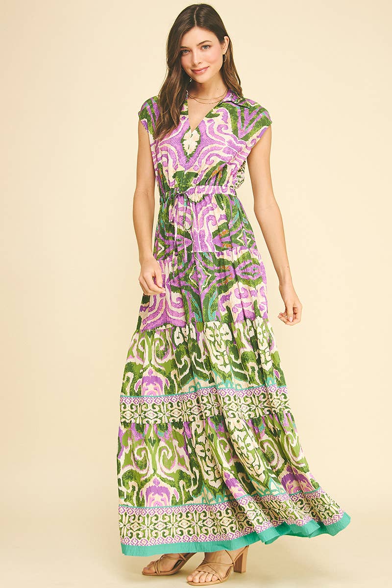 BOHEMIAN PATTERN MAXI DRESS