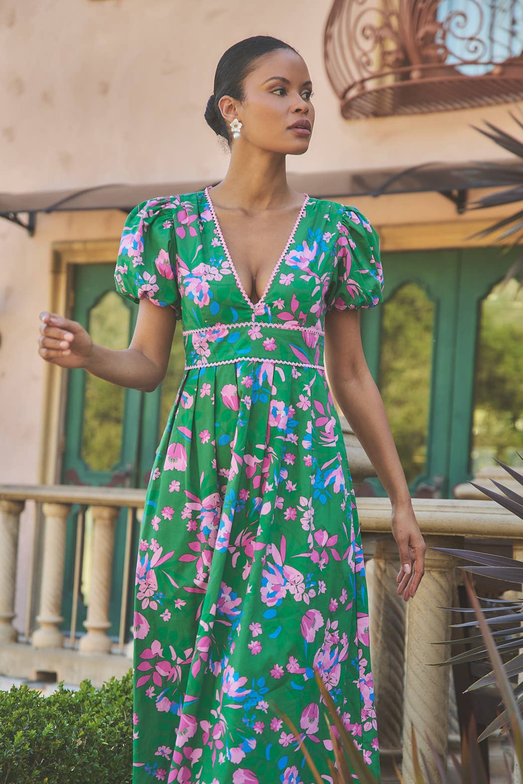 Jaylene Pleated Maxi Dress Denavi Floral: medium