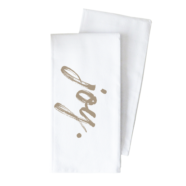 Joy Tea Towel: White