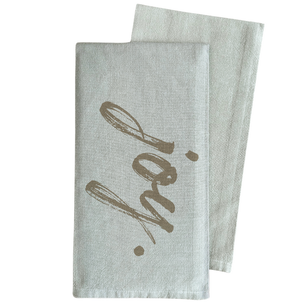 Joy Tea Towel: White