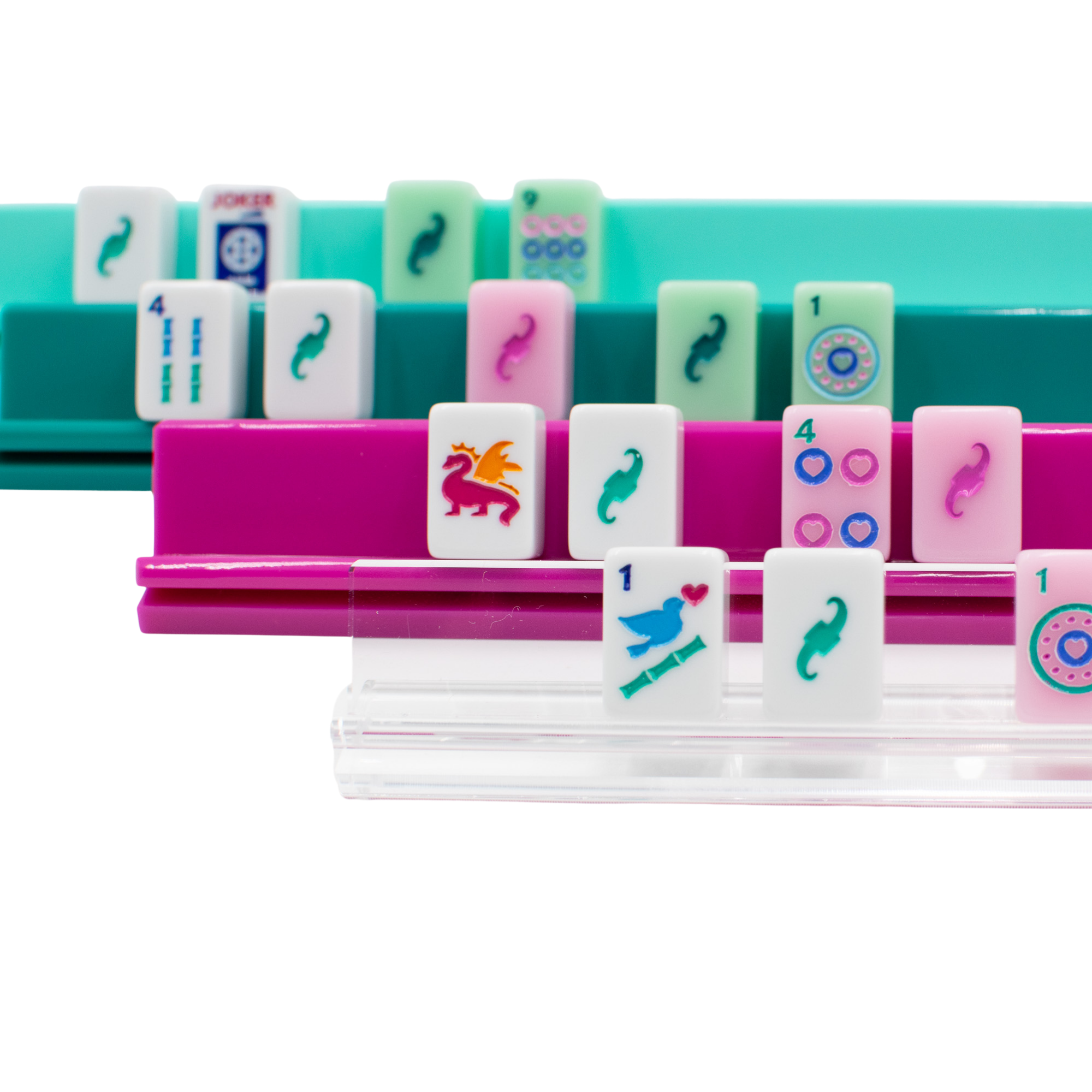 MINI Travel Mahjong Racks | Premium Acrylic | 10.31": Teal