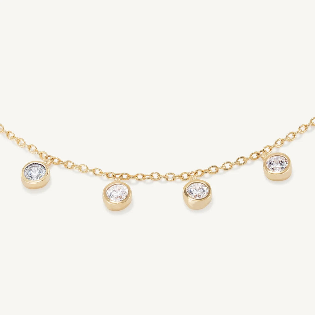 Dean Davidson Pave Orsay Charm Necklace - Gold - White Topaz