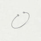 Juliette Pavé Twist Bangle - Silver - White Topaz Dean