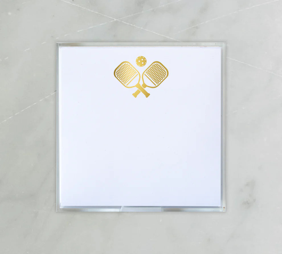Small Square Gold Foil Pickleball Notepad