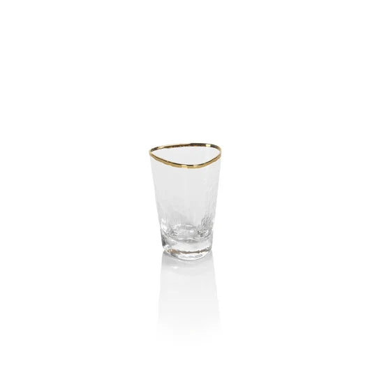 Aperitivo Triangular Shot Glass Clear w/ Gold Rim