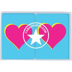 Canasta Cards Pink heart on blue background