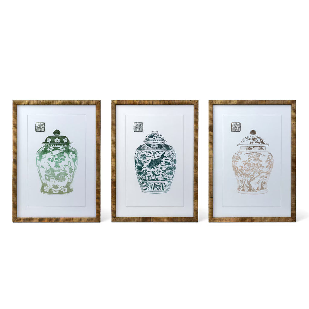 Lotus Framed Ginger Jar Wall Art, 3 Styles