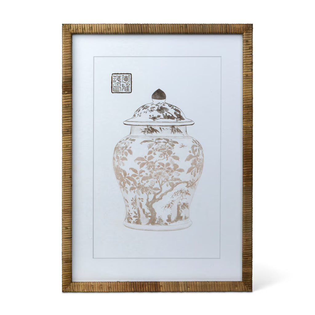 Lotus Framed Ginger Jar Wall Art, 3 Styles