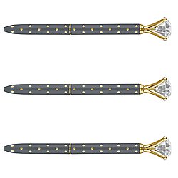 Gem Pen - Grey & Gold Polka Dot