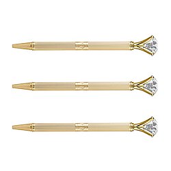 Etched Gem Pen - Gold