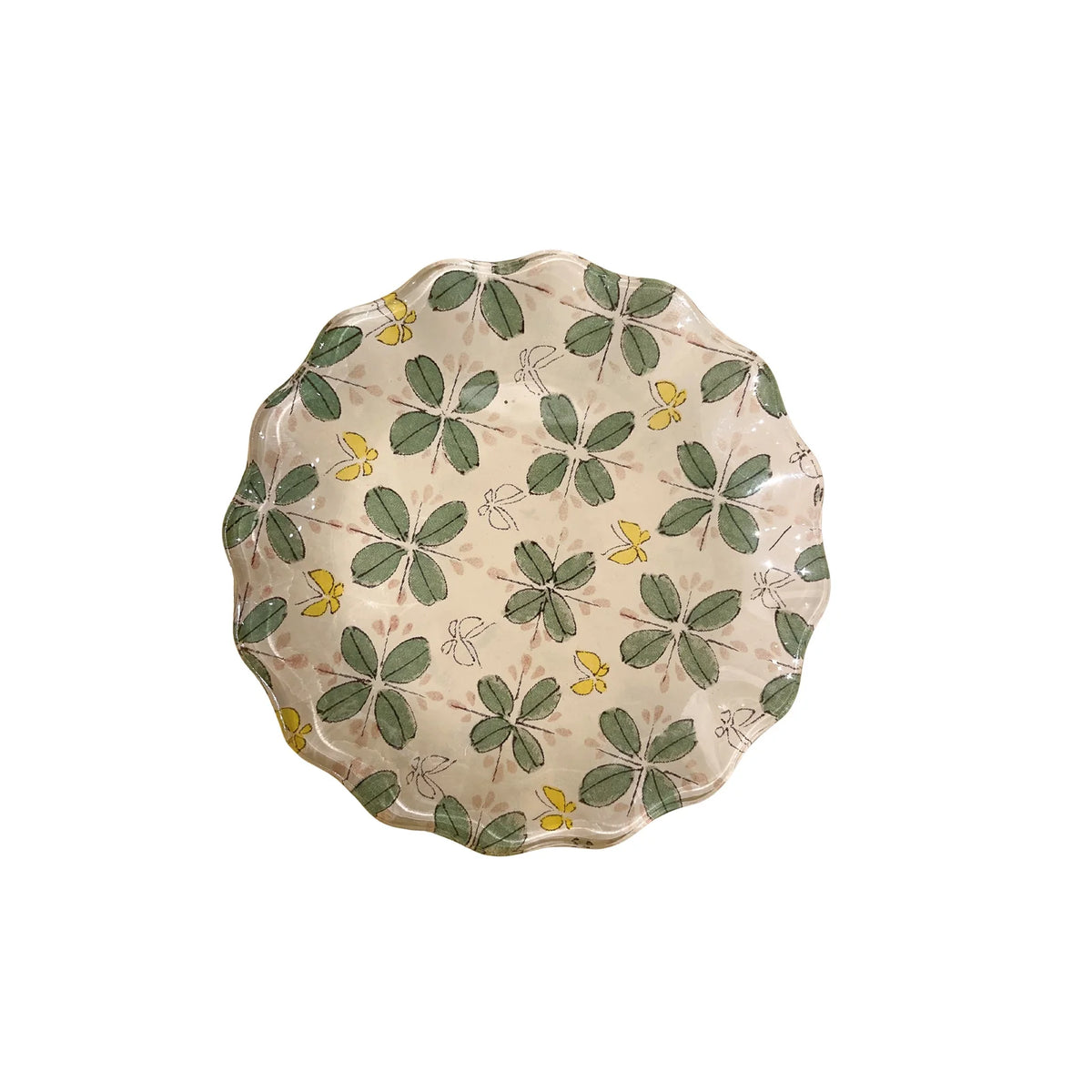 Sugarboo Butterfly Garden Scalloped Round Decoupage Plate 5"
