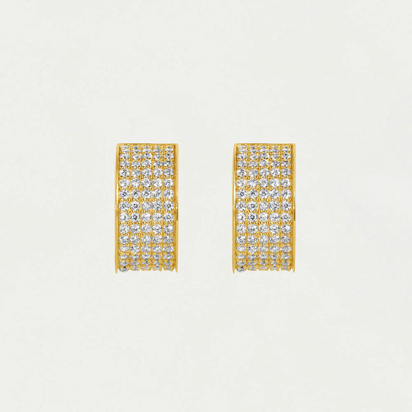 Dean Davidson Petite Pave Huggie - Gold/White Topaz
