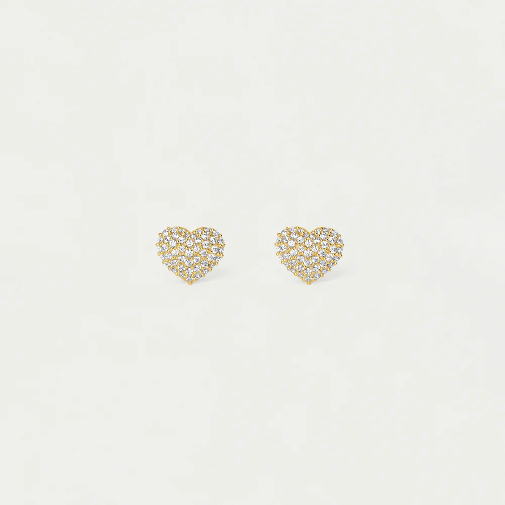 Petit Pave Heart Studs