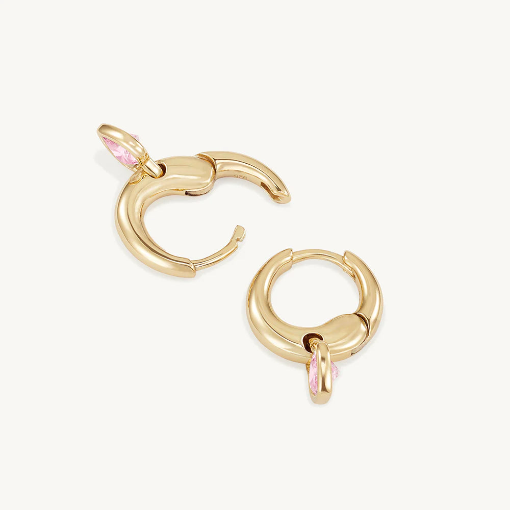 Chérie Heart Huggie Hoops
