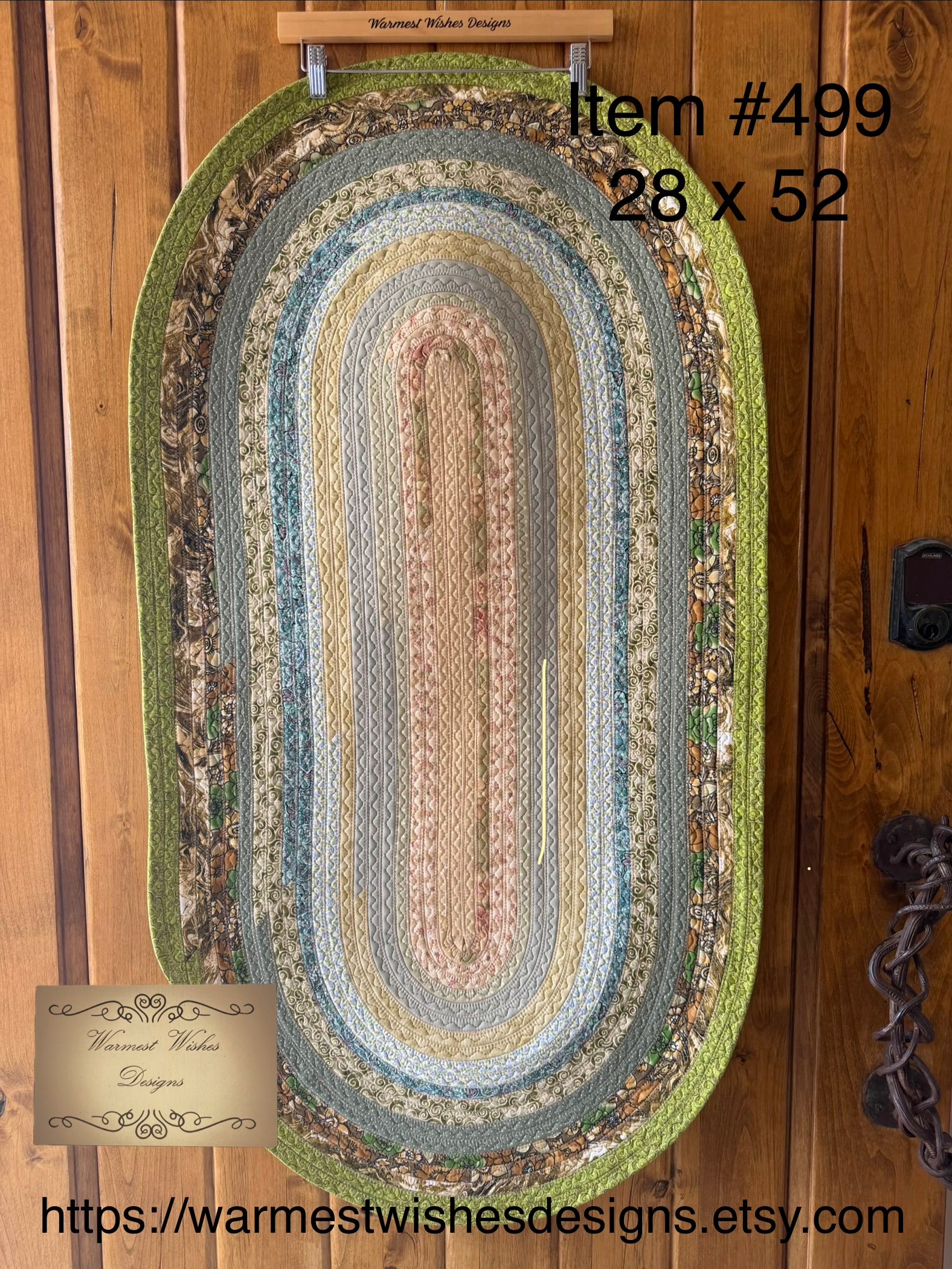 Jelly Roll rug  Green & Yellow 19 x 32
