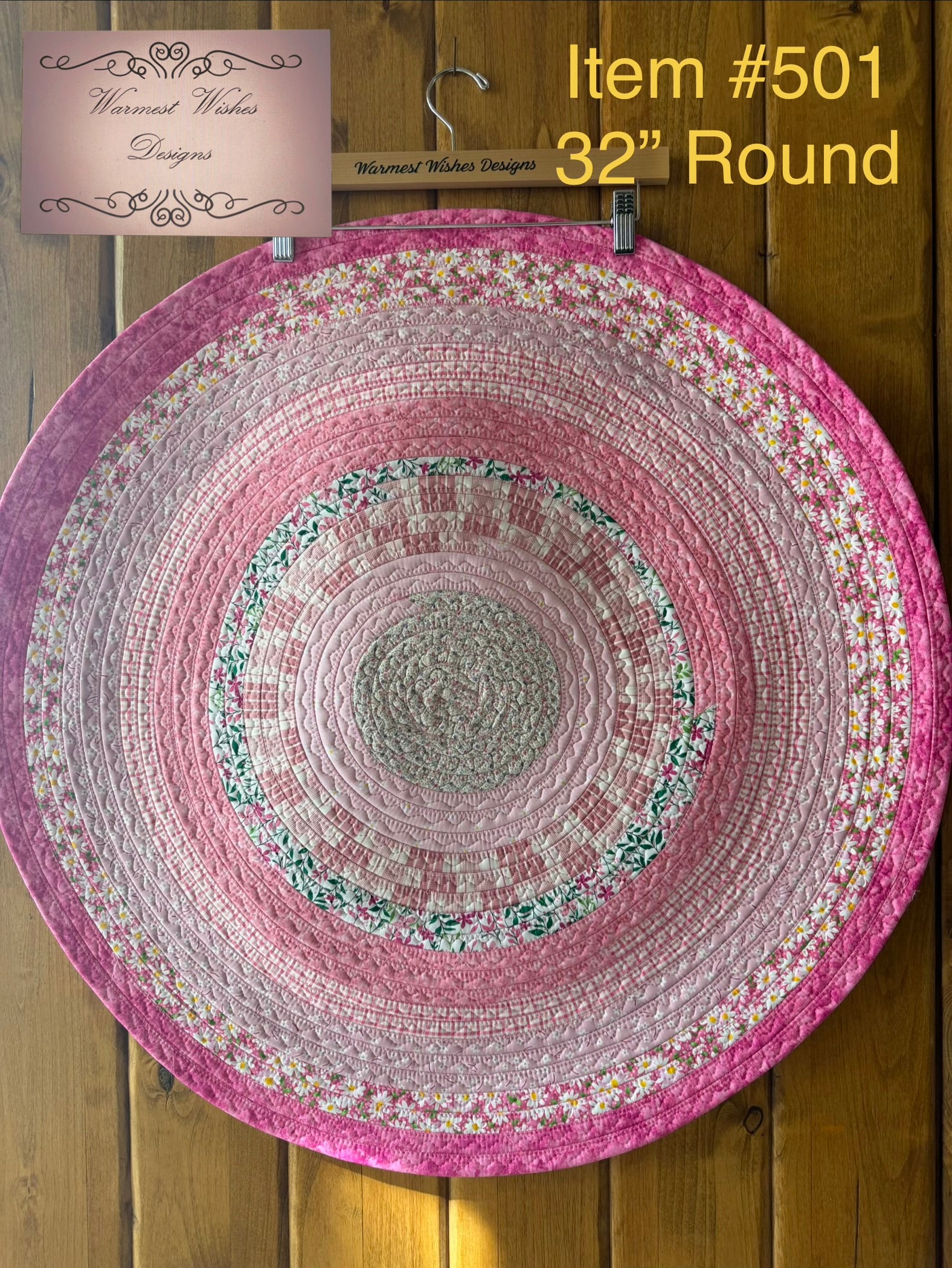 Jelly Roll Rug 32" Round Pink  #501
