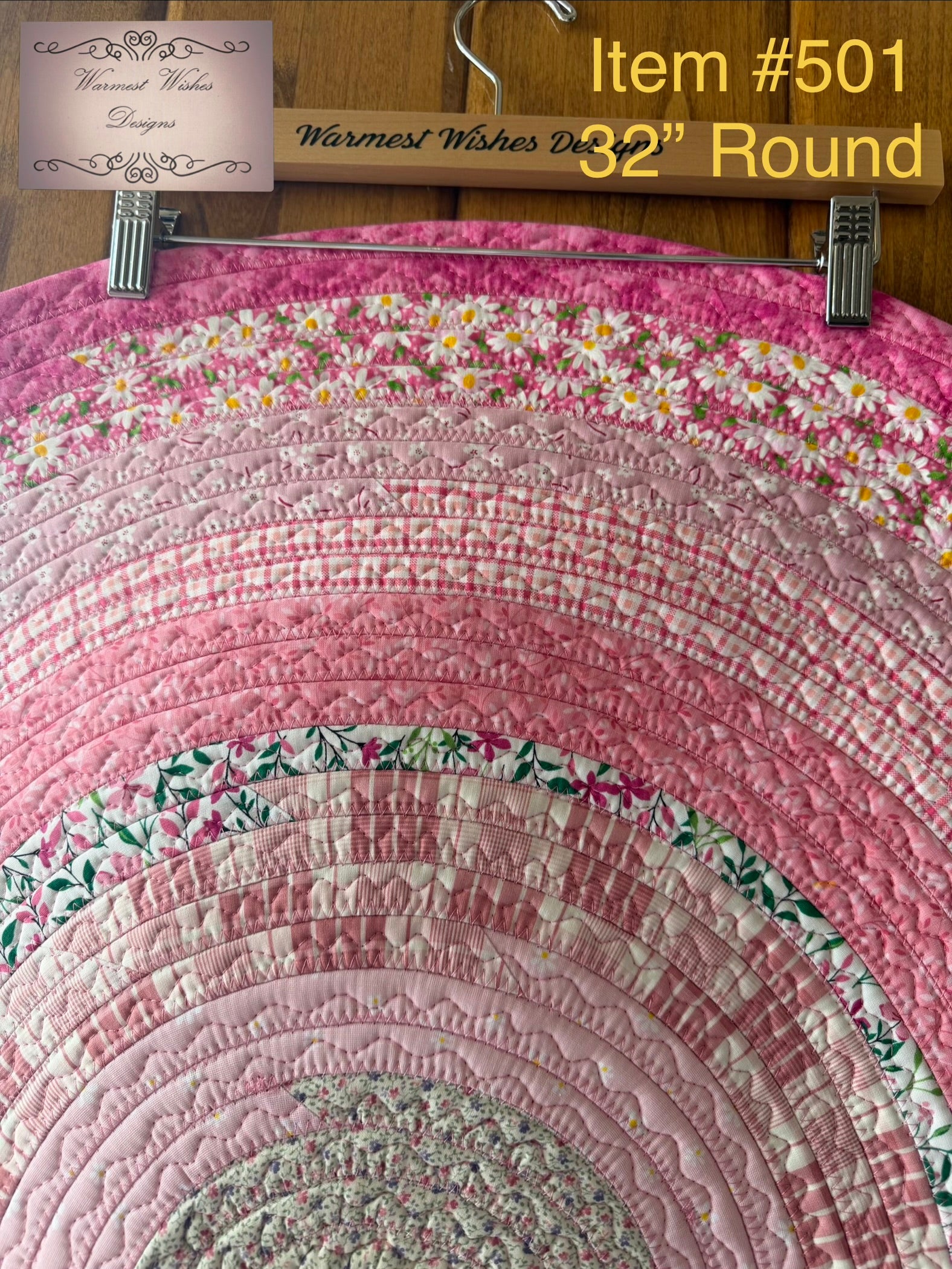Jelly Roll Rug 32" Round Pink  #501