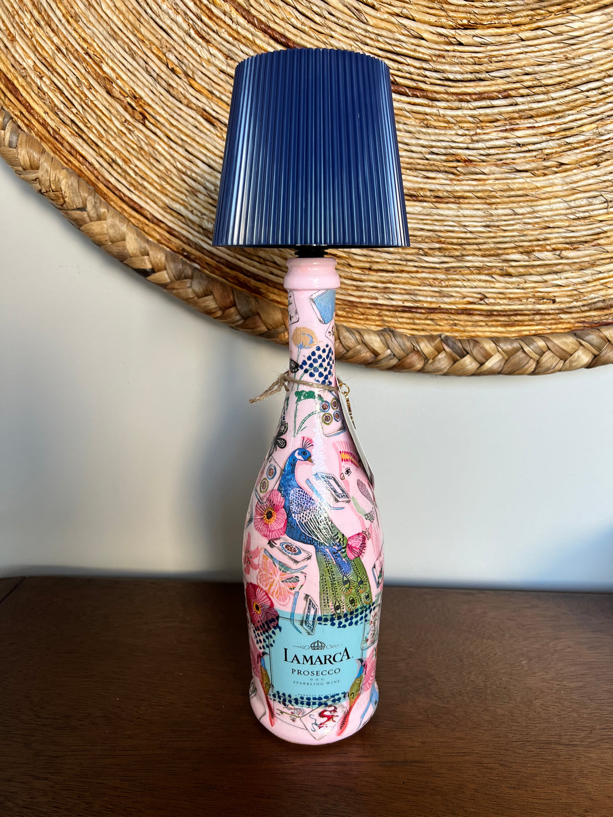 83-6 La Marca Lamp - Peacock Garden Dark Blue Shade