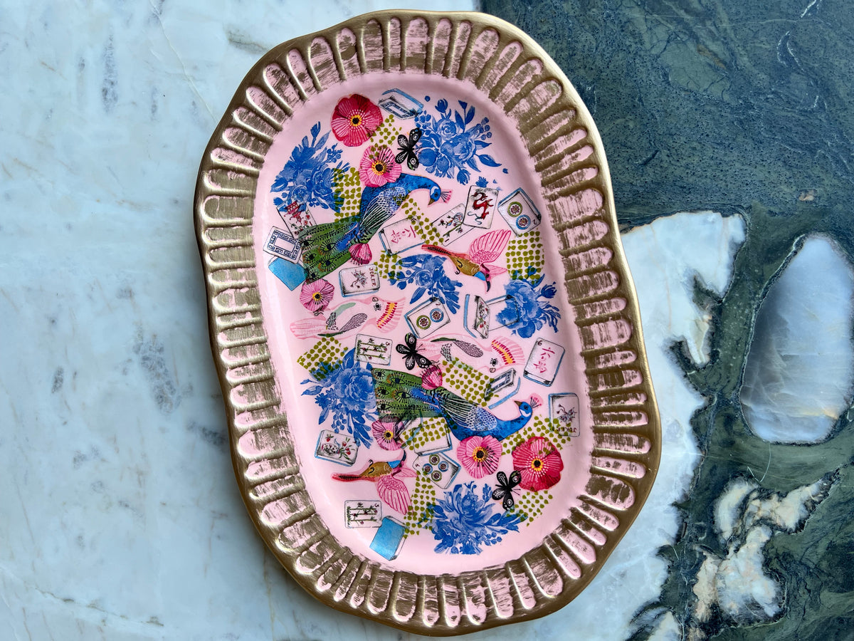 83-8 Peacock Garden - Large Platter