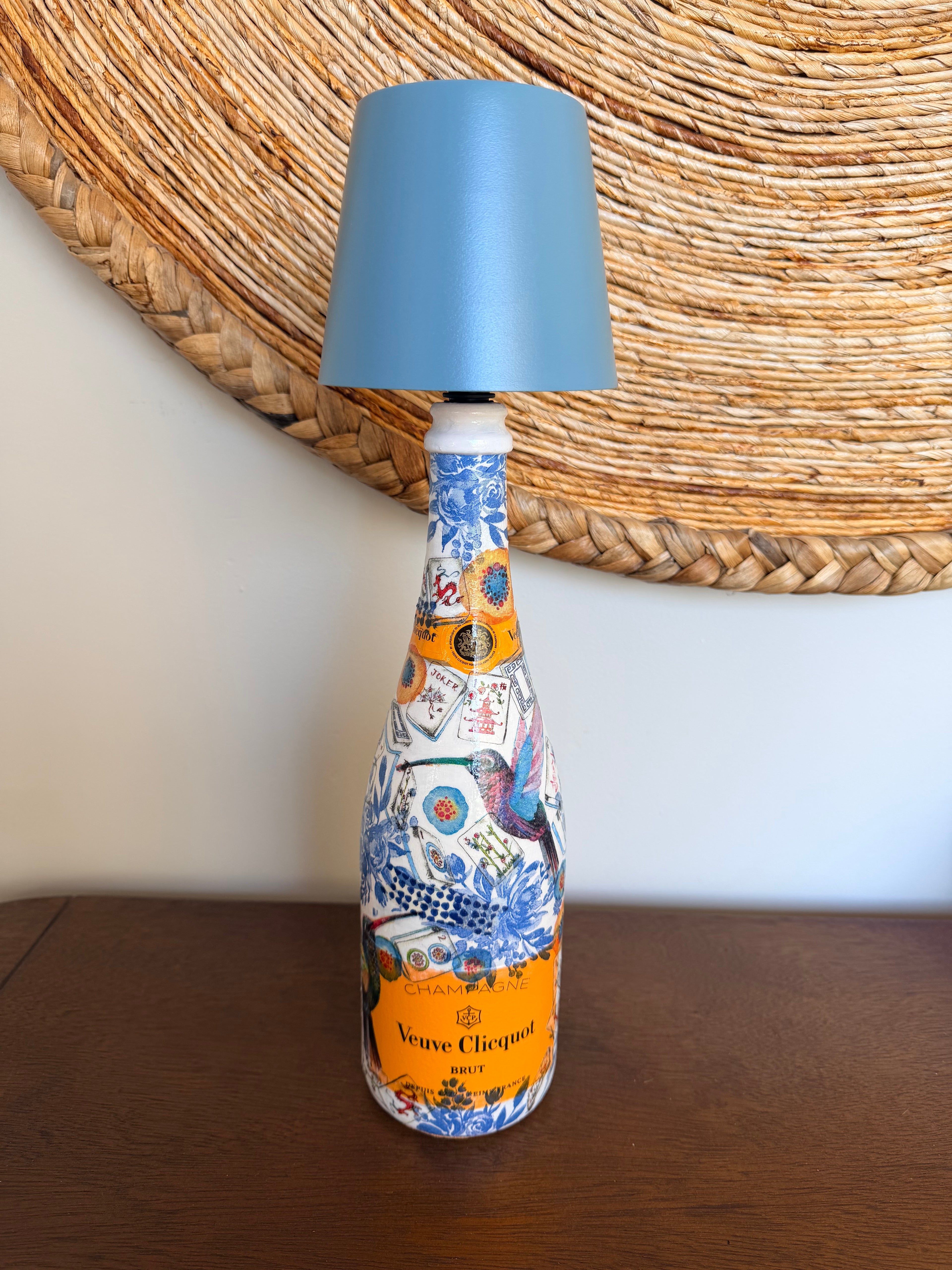 Veuve Bottle Lamp - Dark Blue Shade