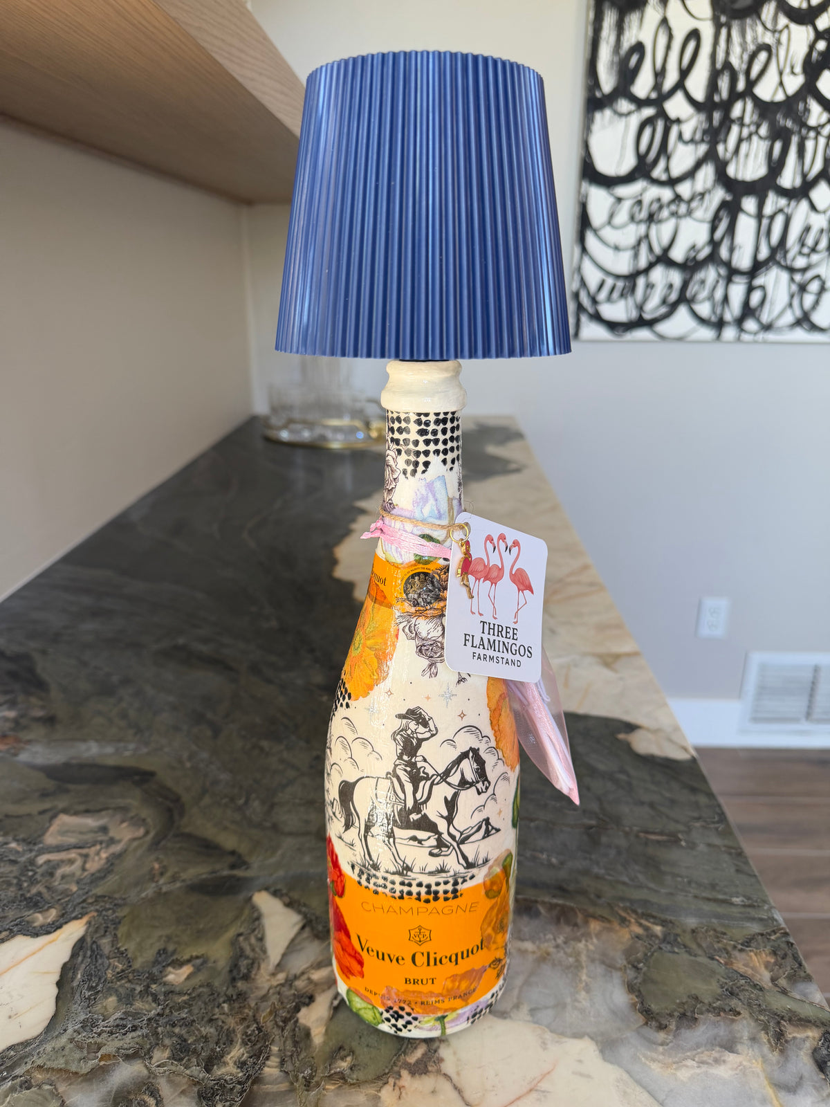Three Flamingos - Veuve Lamp Western