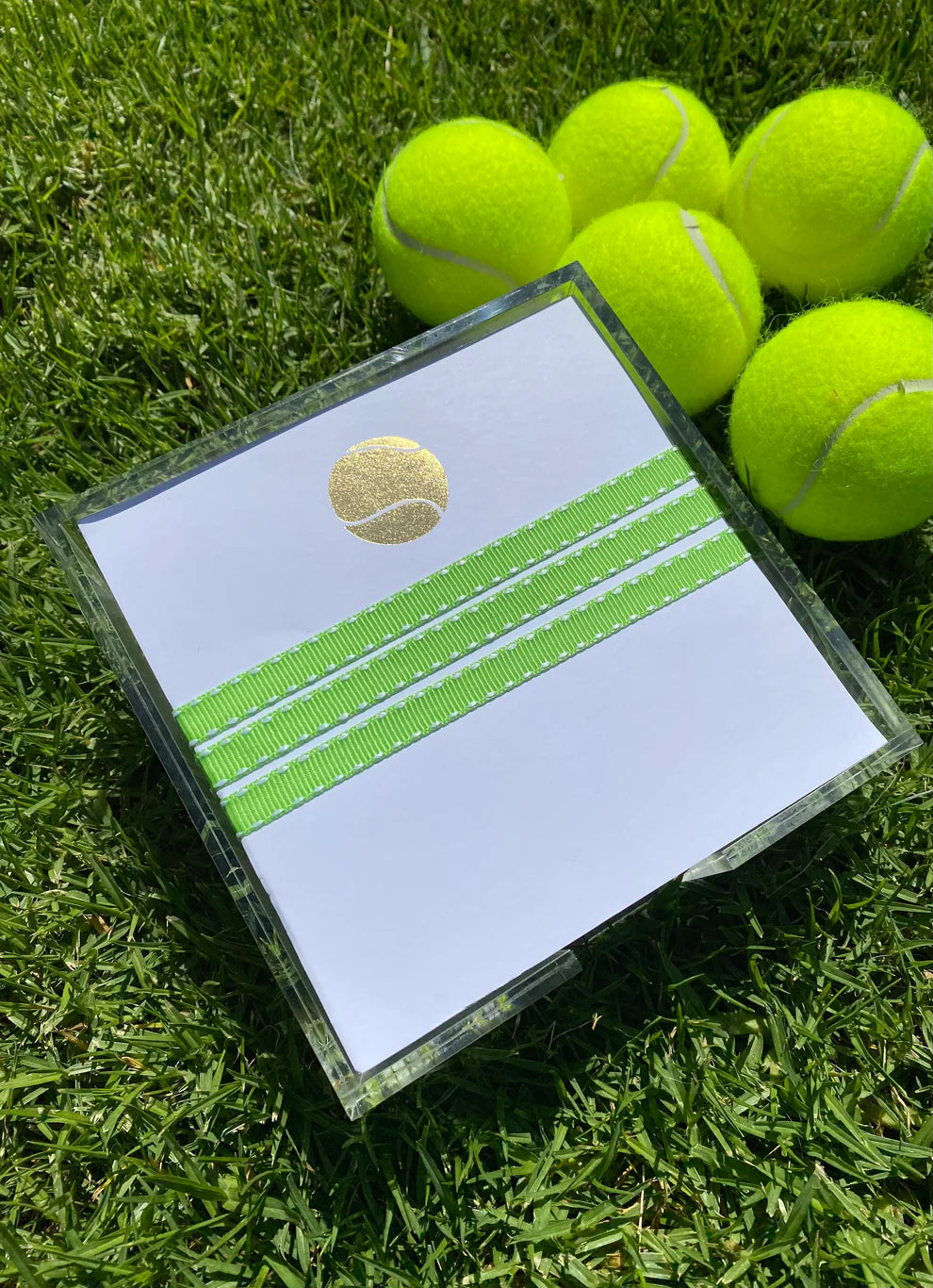 Small Square Gold Foil Tennis Notepad