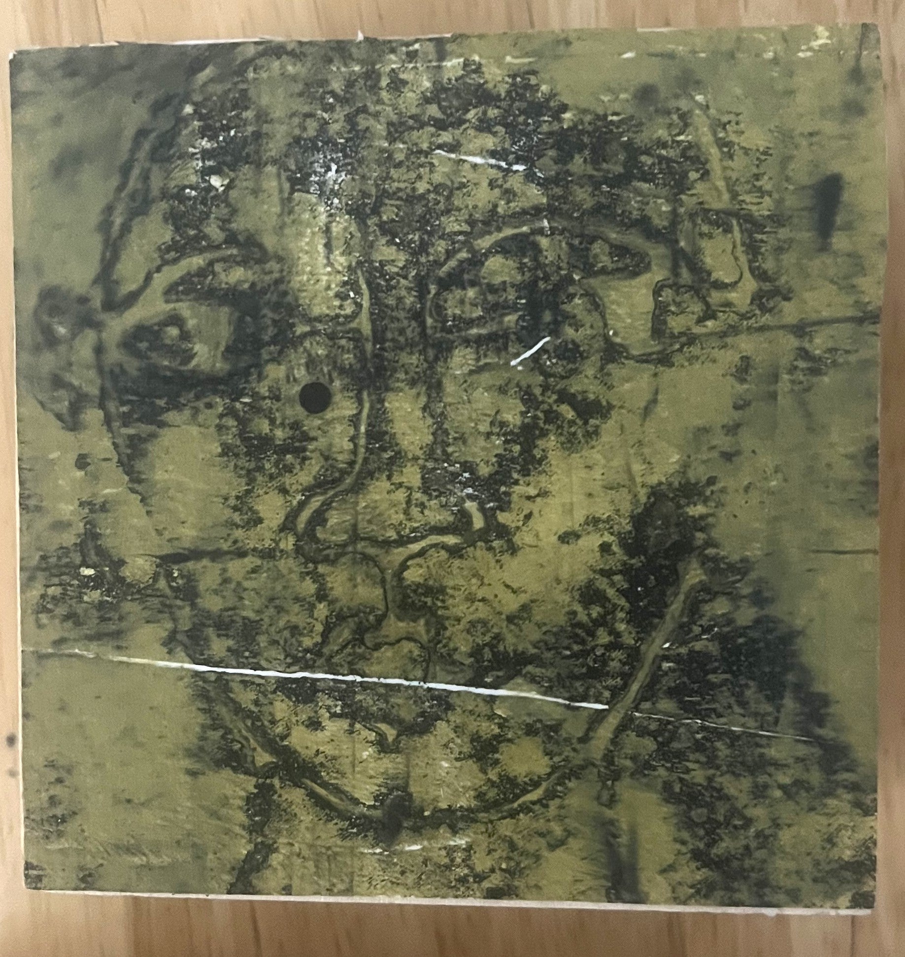 Black on Green Face tiny art