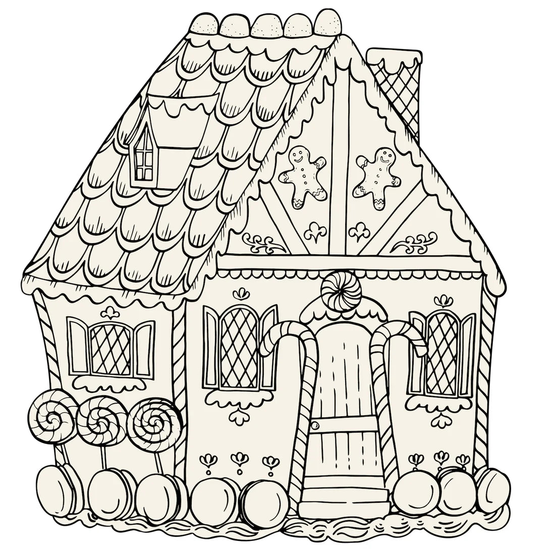 Die Cut Gingerbread House COLORING Placemat