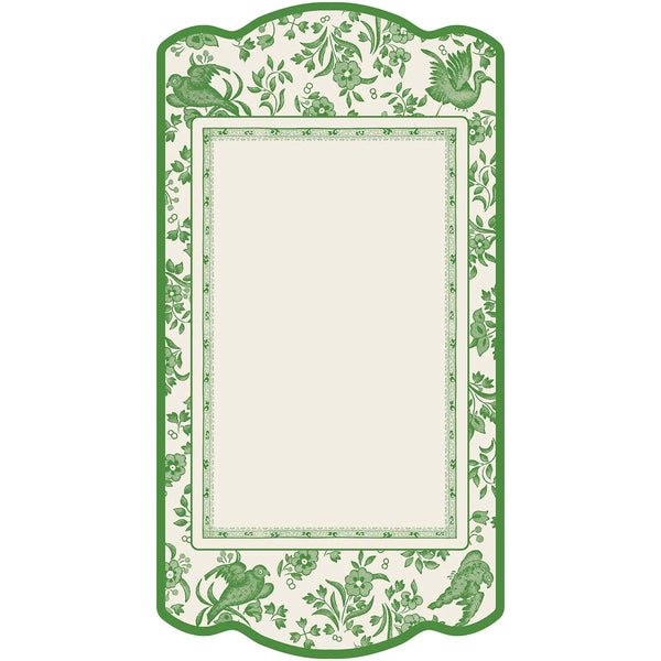 GREEN REGAL PEACOCK TABLE CARD