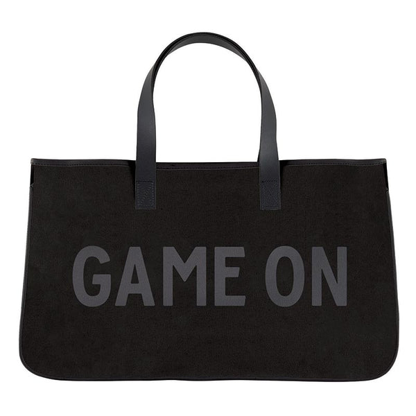BLK CANVAS TOTE-GAME ON
