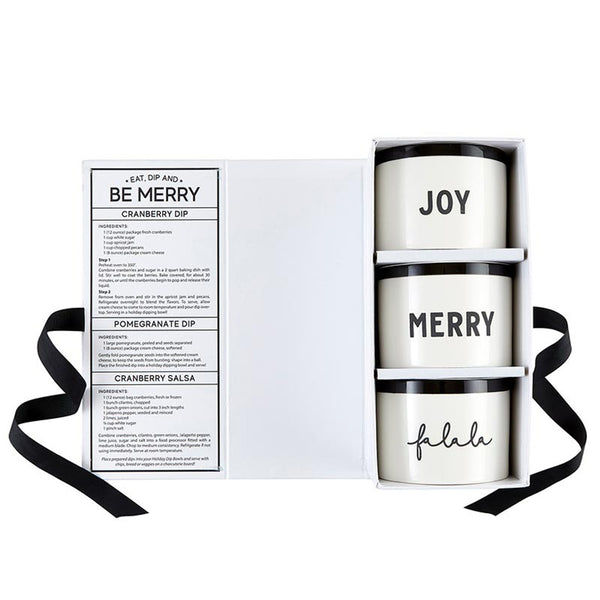 Black Holiday Dip Bowls Book Box - Eat Dip and Be Merry