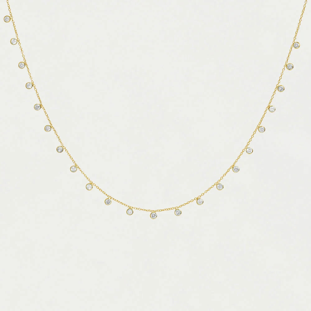Dean Davidson Pave Orsay Charm Necklace - Gold - White Topaz