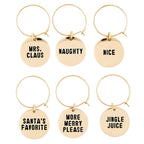 Holiday Wine Charms In Wood Box