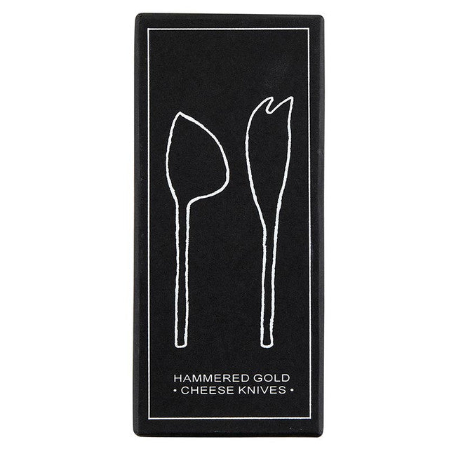 Hammered Gold Cheese Knives Set