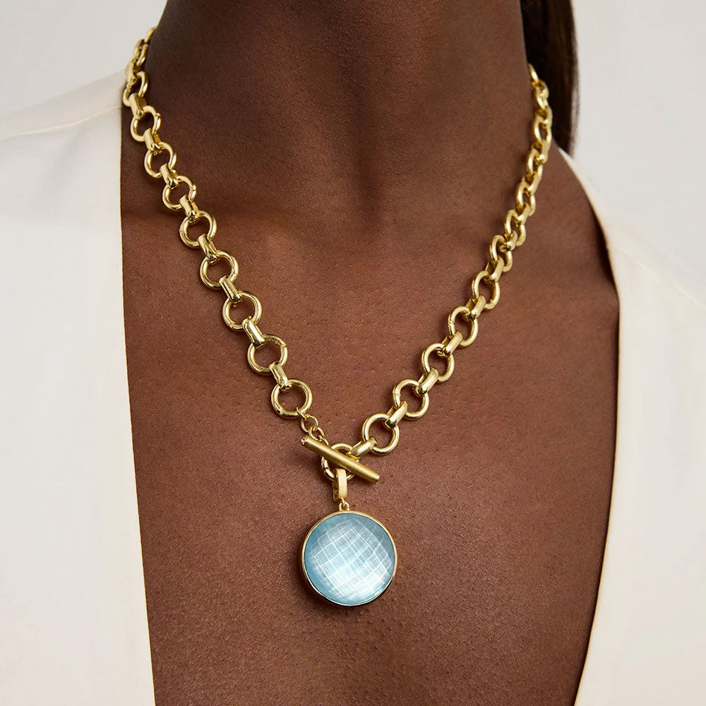Dean Davidson Signature Collar-Gold-Irridescent Sky Blue