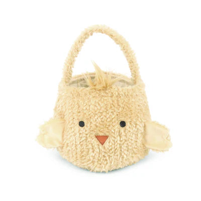 Fluffy yellow chick basket