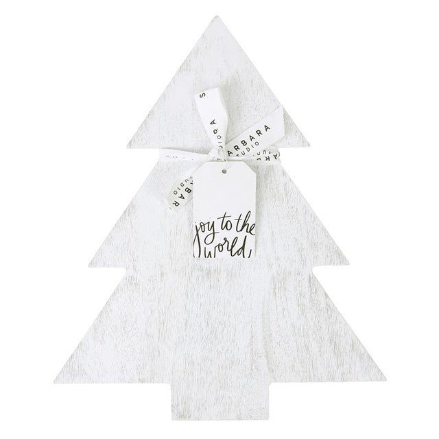 White Christmas Tree Wood Board