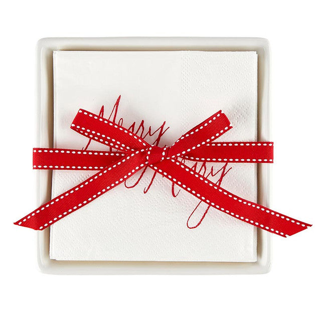 Holiday Napkin Tray + Napkins