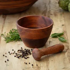 Porch View Wooden Mortar And Pestle